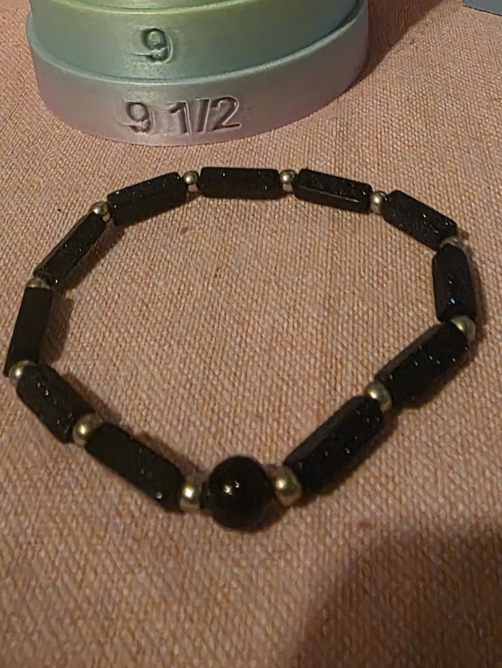 Blue Sandstone Beaded Stretch Bracelet - Women Jewelry